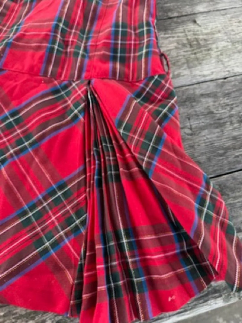 THE CHILDRENS PLACE Red Plaid Pleated Pinafore Dress SZ GIRLS 12